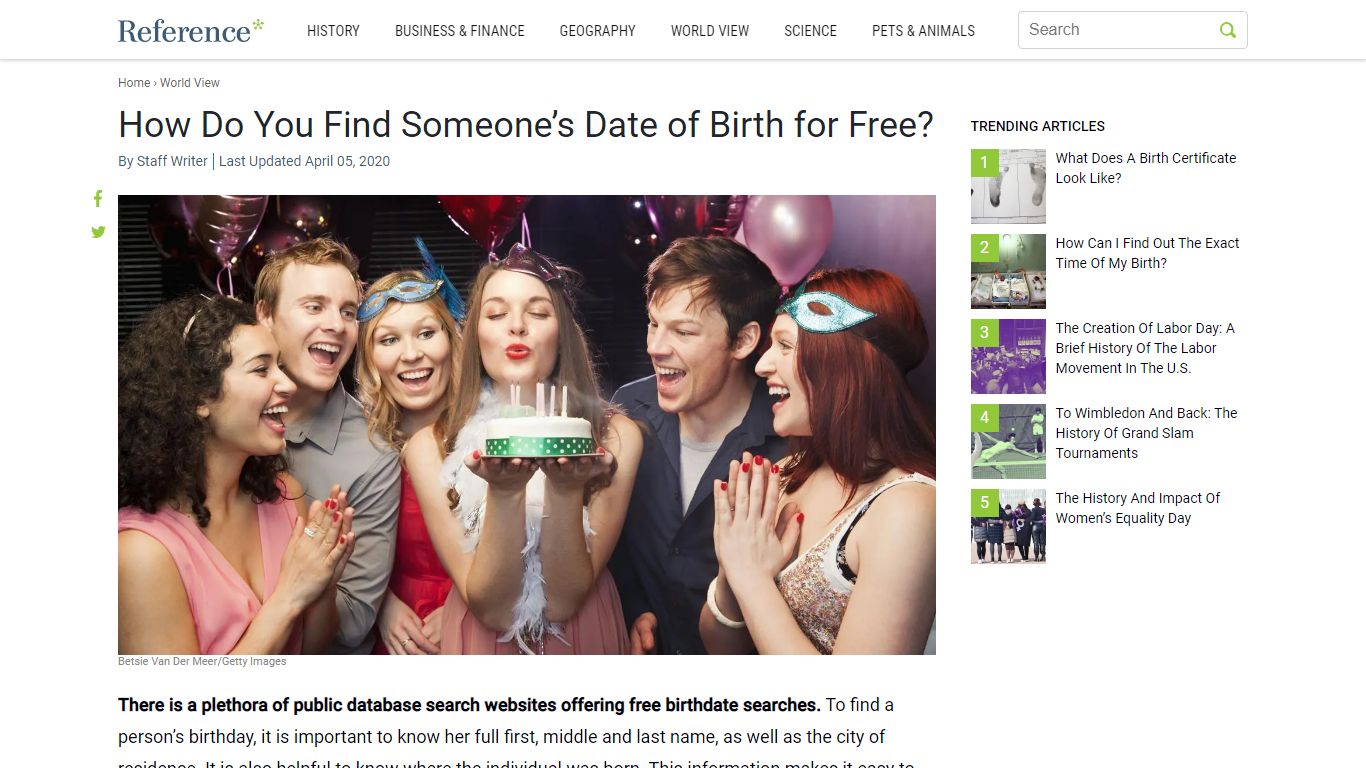 How Do You Find Someone’s Date of Birth for Free? - Reference.com