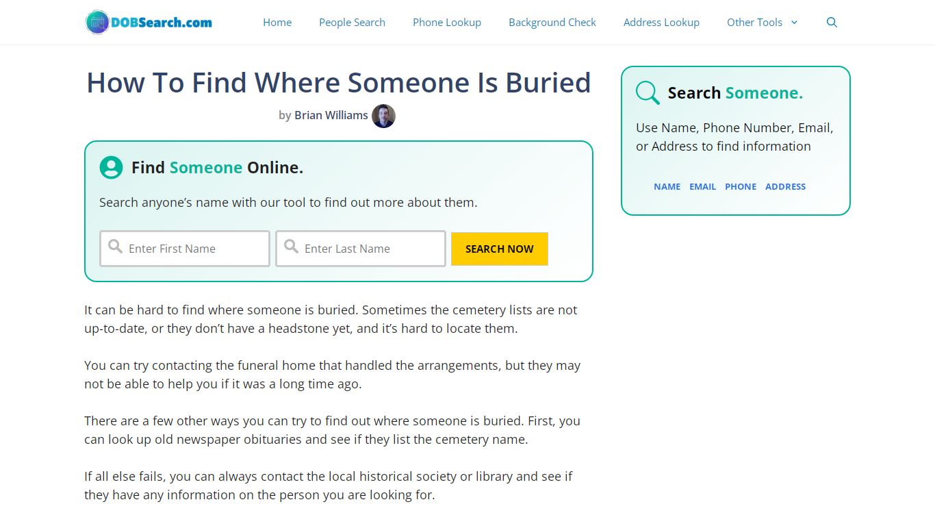 How To Find Where Someone Is Buried: 3 Ways in 2022 - DOBSearch.com